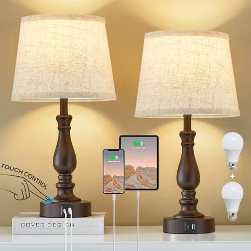 Table Lamps for Bedrooms Set of 2 (2 Count)