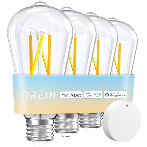 Smart Edison Light Bulbs with WiFi ST19 (4 Count)