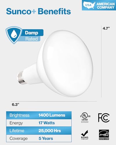 Sunco 10 Pack BR40 LED Flood Light Bulb (10 Count)