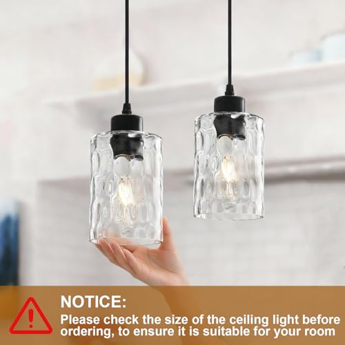 2 Pack Black Pendant Lights Kitchen Island (2 Count)