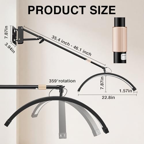 Wall Mount Lash Lamp Half Moon Shaped LED Lash Nail Light Cool