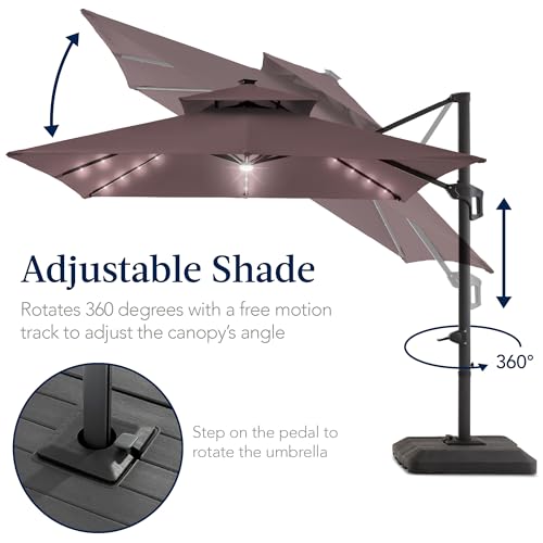 9x12ft LED Cantilever Patio Umbrella w