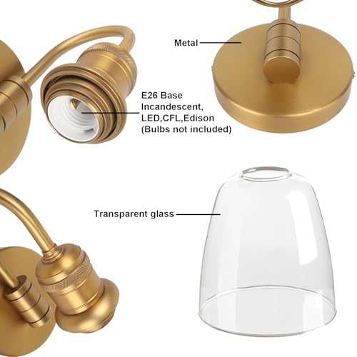 1 Light Brass Modern Vintage Indoor Wall Sconce
