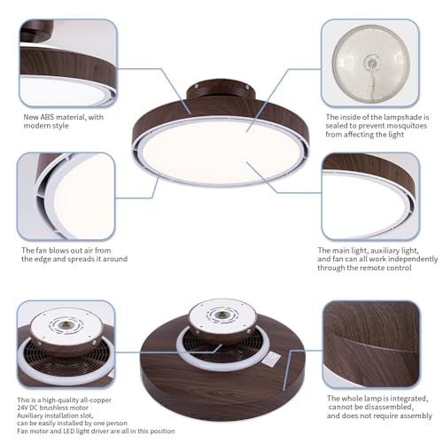 Bladeless Ceiling Fans with Lights and Remote
