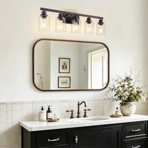 5 Light Oil Rubbed Bronze Bathroom Light Fixtures