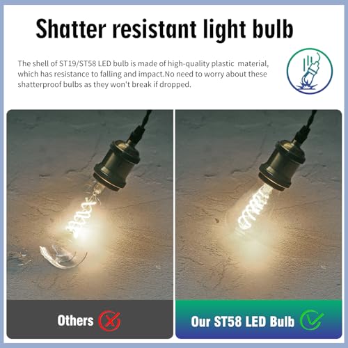 6Pack Dimmable Vintage LED Edison Bulbs (6 Count)