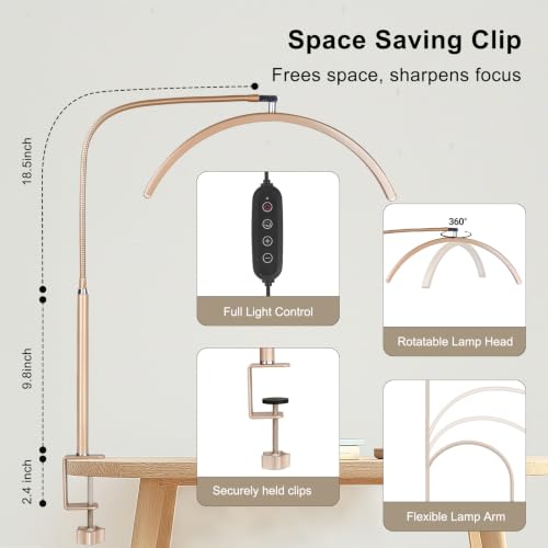 Professional Half Moon LED Desk Light for Nail Techs & Artists
