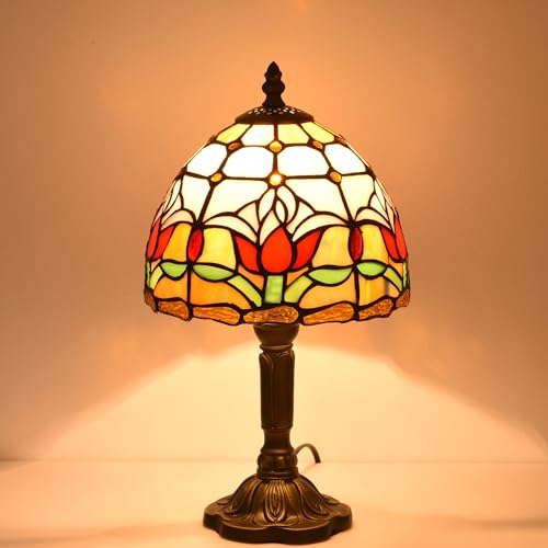 Small Tiffany Lampshade Replacement Only Stained Glass Style Lamp Shade 8 Inch at the Bottom