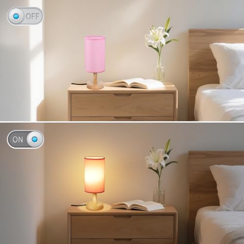 Pink Small Bedside Table Lamp for Bedroom