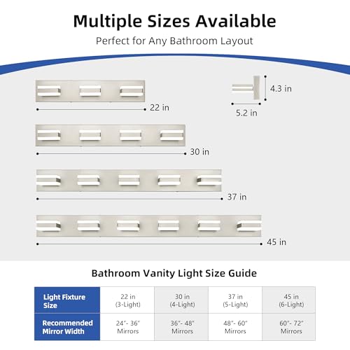 Bathroom Vanity Lights Brushed Nickel LED Lighting (4 Count)