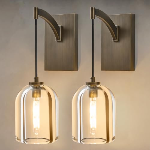 Crystal Brass Hemisphere Wall Sconce (2 Count)