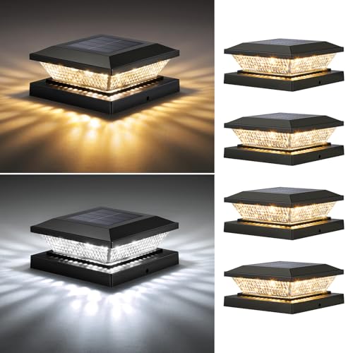 4x4 Solar Post Cap Lights Outdoor 4 Pack (4 Count)