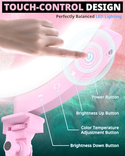 12'' LED Ring Light with 62'' Tripod Stand and Magnetic Phone Holder