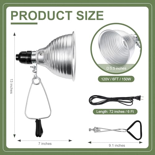 30 Pack 5.5 Inch Clamp Lamp Light with Aluminum Reflector (30 Count)
