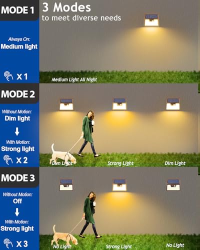 Solar Lights Outdoor Motion Sensor Waterproof (6 Count)