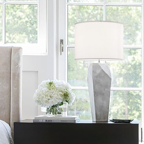 Beige Bamboo Knot Linen Textured Lamp Shades Set of 2 Large Drum Lamp Shade 16``Top x 16``Bottom x 12``High (2 Count)