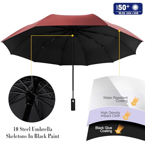 UPF 50+ Beach Umbrella with Adjustable Universal Clamp