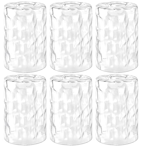 6Pcs Clear Hammered Glass Lamp Shade (6 Count)