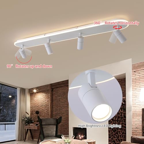 Modern LED Ceiling Light with 4 Spotlights