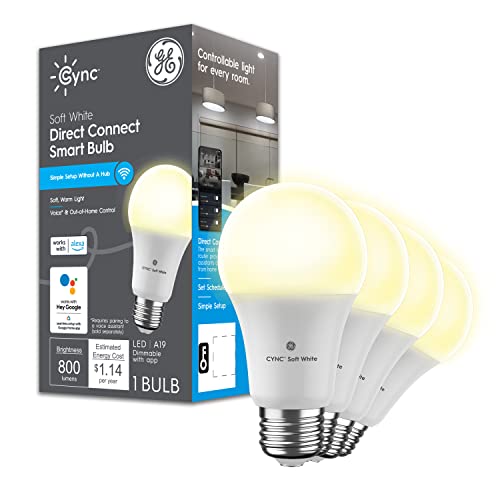 GE CYNC A19 Smart LED Light Bulbs (4 Count)
