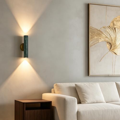 Green Marble Cylinder Wall Sconce