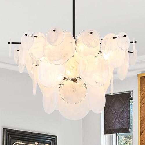 Dia 28 Inch Modern Glass Chandeliers for Bedroom