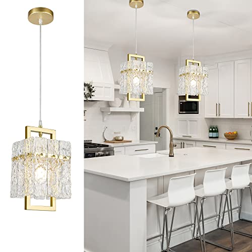 Gold Crystal Pendant Light for Kitchen Island