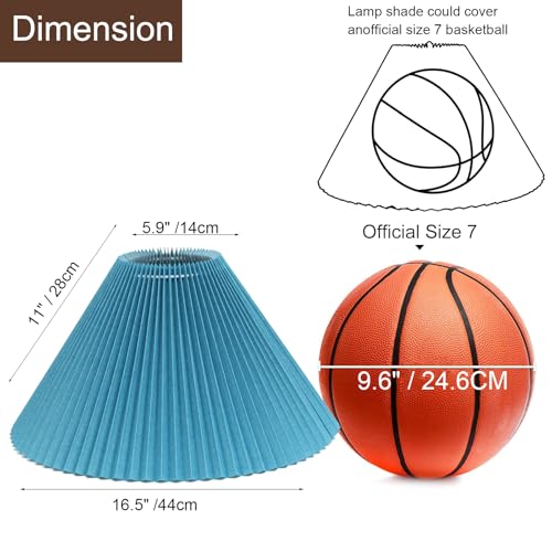 Pleated Blue Lamp Shade for Arc