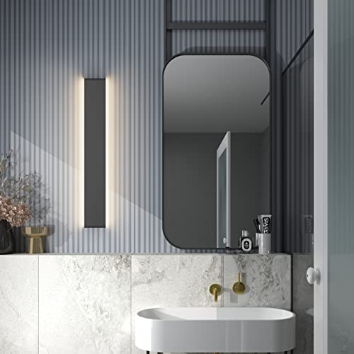 39.3inch Modern Black Vanity Light Fixtures LED Bathroom Wall Light Up and Down Bathroom Lighting Fixtures Warm White Light 3000K