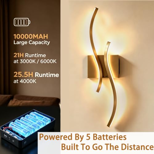 Battery Operated USB Rechargeable Wall Sconce
