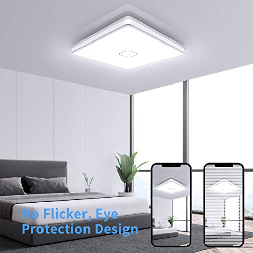 LED Ceiling Light Fixtures Flush Mount 12.8inch 24W Bright White Square LED Ceiling Lamp 5000K
