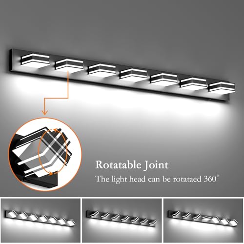 55inch Black Vanity Light 5 Color Temperatures