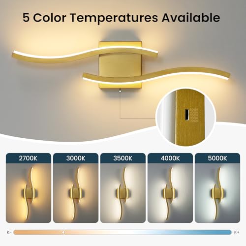 Gold LED Bathroom Vanity Lights