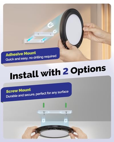 10000mAh Rechargeable Ceiling Light Black Waterproof Shower Lights
