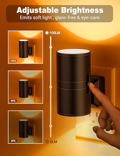 Amber Night Lights Plug into Wall (2 Count)