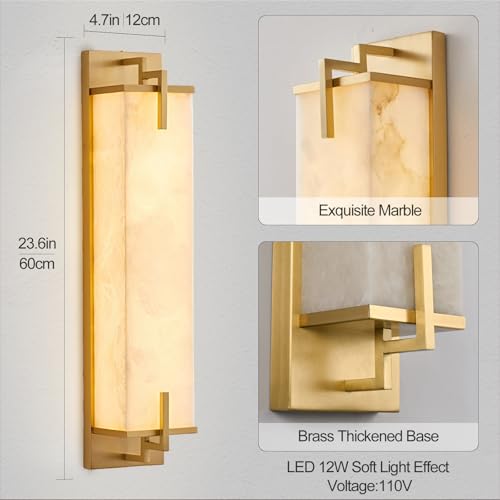 Modern Marble Wall Sconce Natural Alabaster Sconce