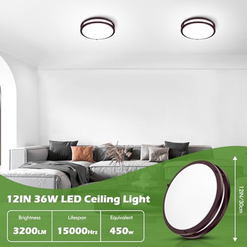 2 Pack 36W Dimmable LED Ceiling Lights (2 Count)