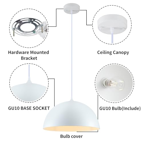 White Large Pendant Light 2 Packs (2 Count)