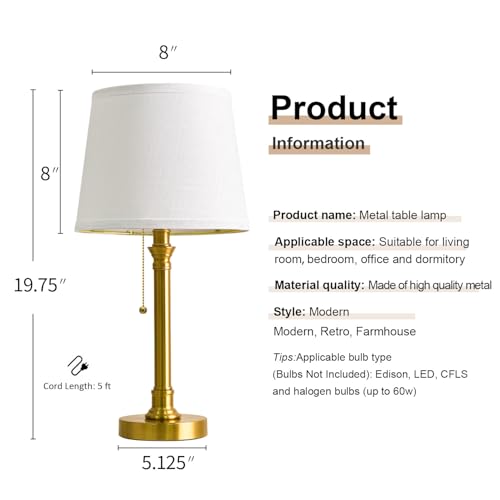 19.5" Small Table Lamp for Bedroom