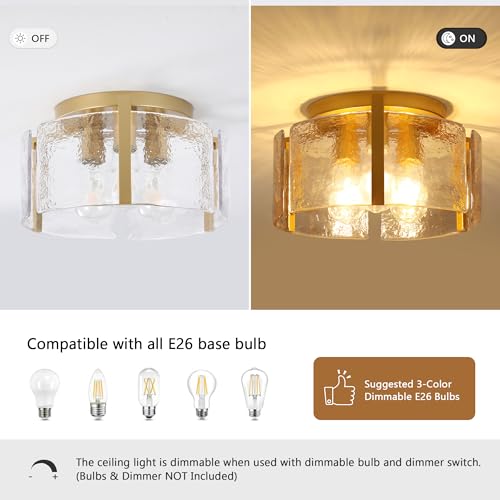 Modern Gold Semi Flush Mount Ceiling Light