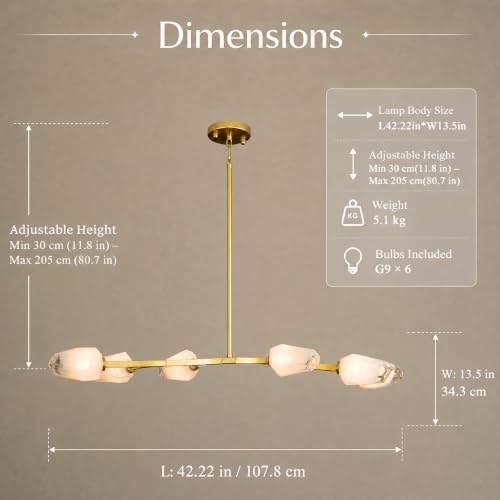 40in Modern Linear Long Chandelier