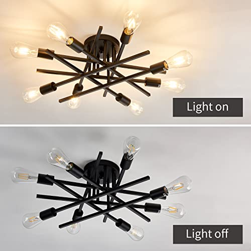 8 Lights Semi Flush Mount Ceiling Light Fixture