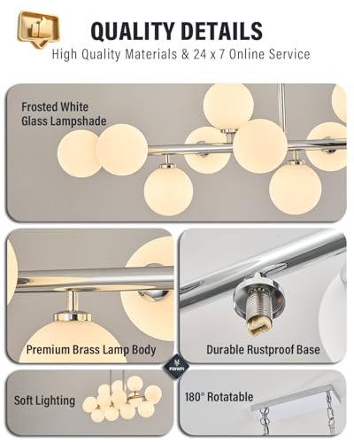 55" Long Chandeliers for Dining Room Kitchen Island