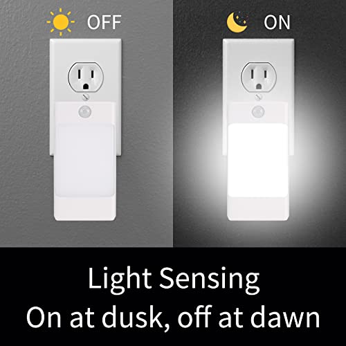 4-in-1 LED Night Light Emergency Backup Light, Motion Sensor, Dusk-to-Dawn Sensor, Rechargeable Battery Operated 5000K Daylight White, LED Flash Light for Home, Power Failure, Hurricane, 2Pack (2 Count)