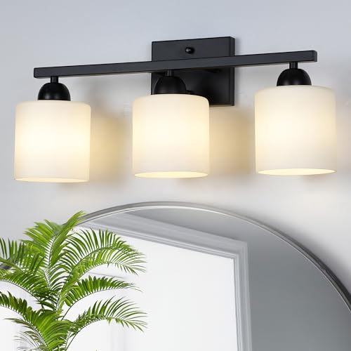 Milk Glass Vanity Lights for Bathroom