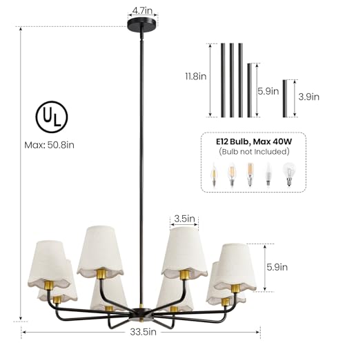 Modern Black and Gold Chandelier 8