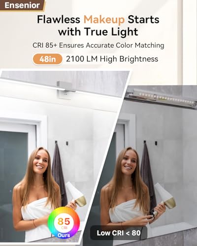 48" Matte Grey Modern Bathroom Vanity Lights