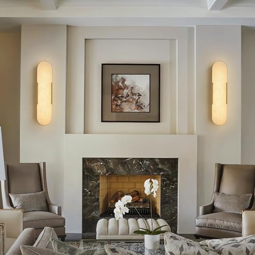19.7" Marble Wall Sconce Alabaster Vanity Light Wall Lamps