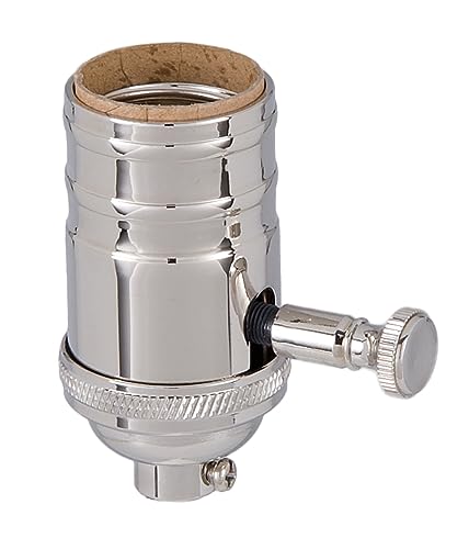 Edison Size Full Dimmer Turned Socket in Nickel Finish