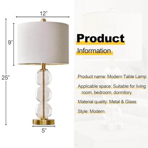 25" Glass Table Lamps Set of 2 (2 Count)